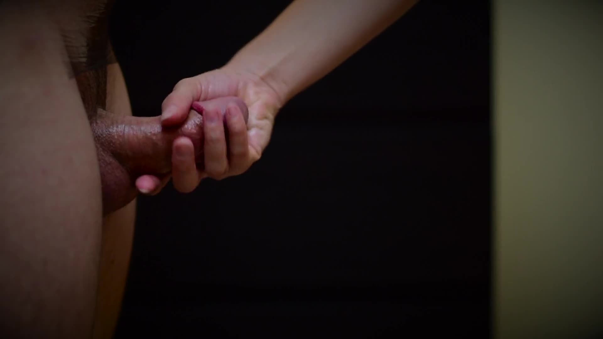 Handjob while saran wrapped with cock slaps and cumshot ending (ph5e93982f167e1)