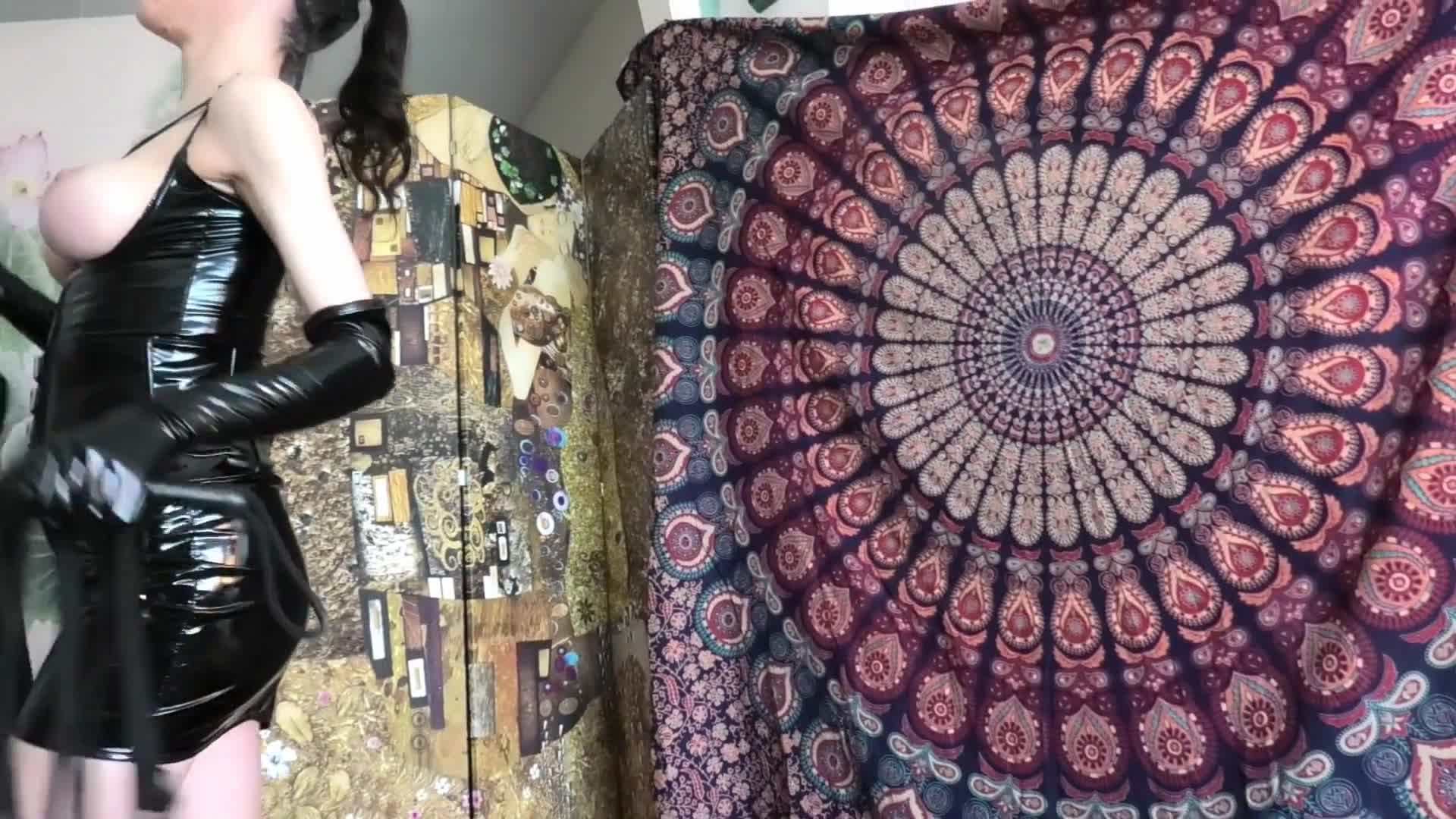 Femdom whips slaves dick and pisses on it before making him pleasure her to clit orgasm (ph5f71eac76ce2e)