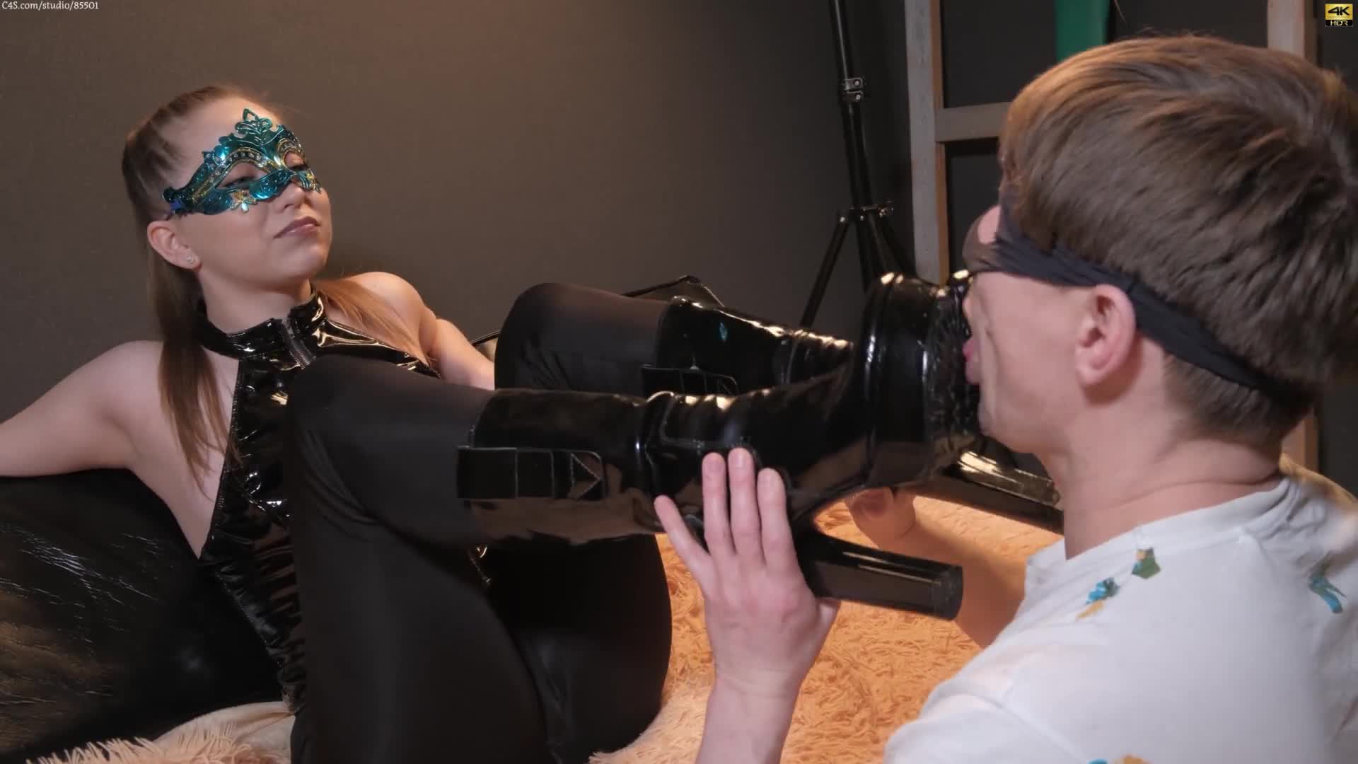 0233 - Princess spits profusely in the face smears fragrant saliva on his face with her boots (ph5feb87df392d5)